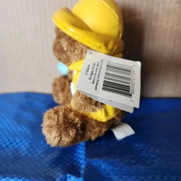 Vtg 2002 Paddington Bear Rainy Day Friends 5" Yellow Raincoat Bunny Buttons - Picture 2 of 7